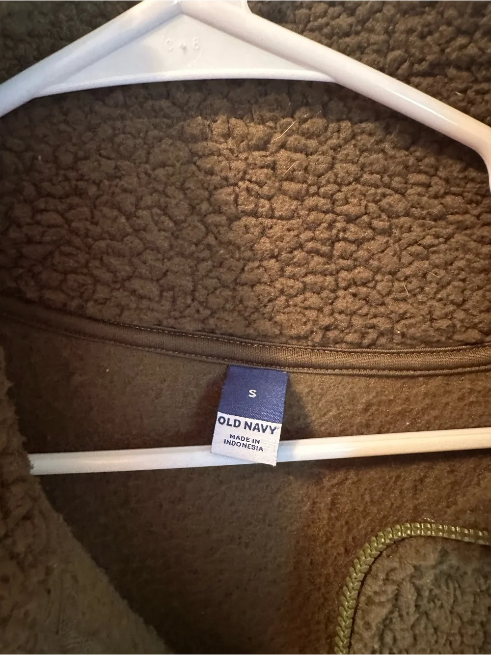 Old Navy Olive Green Sherpa Zip Jacket - Picture 3 of 3